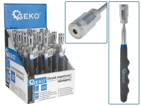 Chwytak magnetyczny teleskopowy+ LED 80cm - kartonik wystawowy (12/48)