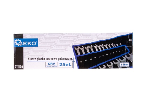 Klucze płasko-oczkowe polerowane 6-36mm 25el. CRV (4)