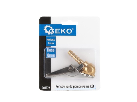 Końcówka do pompowania kół - mosiężna na zatrzask 8mm (25/250)