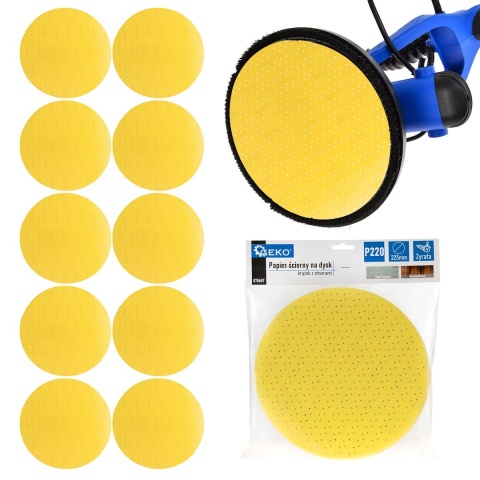 Papier ścierny na dysk - krążek z otworami 225mm P220 /żyrafa/ (10/100/500)