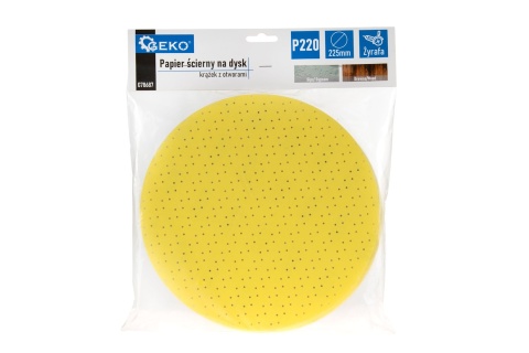 Papier ścierny na dysk - krążek z otworami 225mm P220 /żyrafa/ (10/100/500)