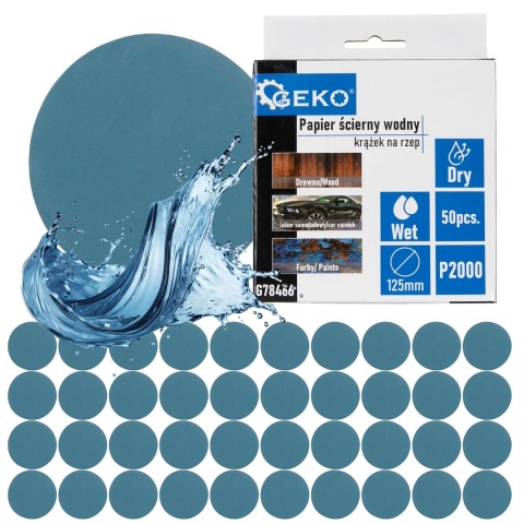 Papier ścierny wodny - krążek na rzep 125mm P2000 (50/1000)