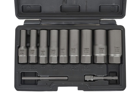 Zestaw długich nasadek do urwanych śrub 11 el. 6-19mm CR-MO (10)