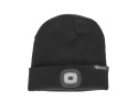 Czapka zimowa akumulatorowa z lampką LED (czarna) (100)
