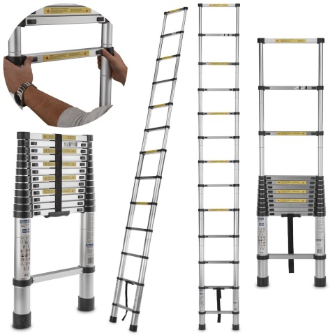 Drabina teleskopowa aluminiowa 3,8m 150kg (1)