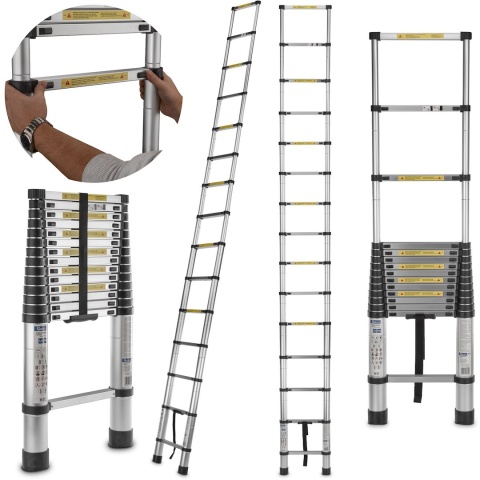 Drabina teleskopowa aluminiowa 4,4m 150kg (1)