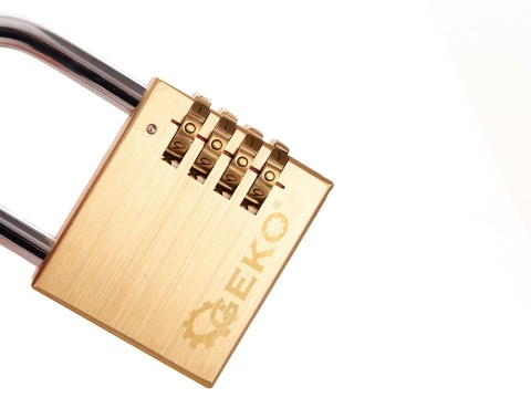 Kłódka mosiężna na szyfr 60mm (4 cyfry) (7/84)