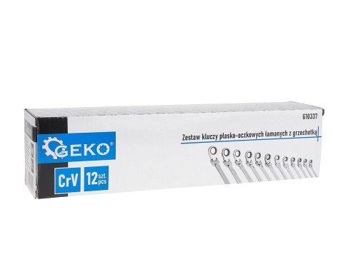 Kpl. kluczy płasko-oczkowych z grzechotką łamanych 12 el. 8-19mm (8)