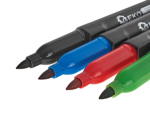 Marker budowlany permanentny mix kolor gruby - zestaw 4 szt (12/144)