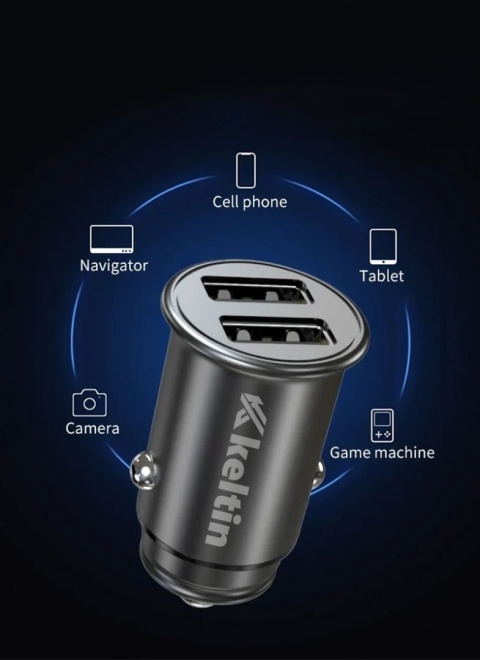 Mini ładowarka samochodowa z funkcją szybkiego ładowania 24W 4,8A (100)