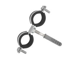 Obejma metalowa z gumą do rur podwójna 1