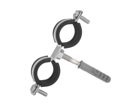 Obejma metalowa z gumą do rur podwójna 1" 32-36mm (200)