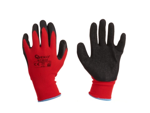 Rękawice ochronne GEKO r.11/latex czerwone/ (12/240)