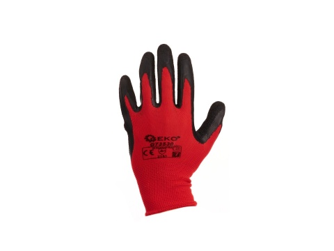Rękawice ochronne GEKO r.7/latex czerwone/ (12/240)