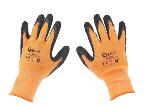 Rękawice ochronne powlekane r. 9 - pomarańczowe (12/240)
