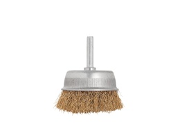 Szczotka druciana czołowa,mosiężna 60mm z trzpieniem (100)
