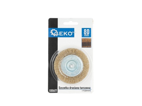 Szczotka druciana tarcz. mosiądz 80mm z trzpieniem (100)