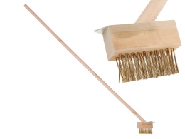 Szczotka druciana ze skrobakiem do kostki brukowej, drewn. trzonek (25)