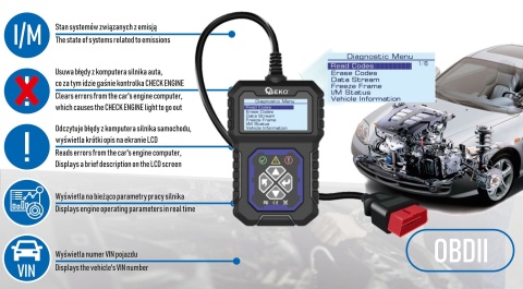 Tester diagnostyczny OBDII T31 (40)