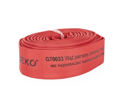 Wąż parciany czerwony /strażak/ 2" 20m (bez końcówek) (5)