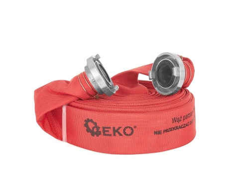 Wąż parciany czerwony /strażak/ 2" 30m ze złączkami (5)