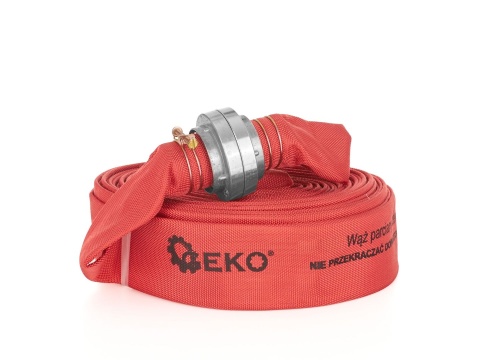 Wąż parciany czerwony /strażak/ 2" 30m ze złączkami (5)