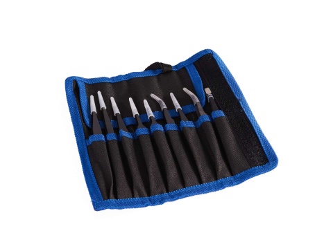 Zestaw pęset precyzyjnych metalowych 9szt (100)