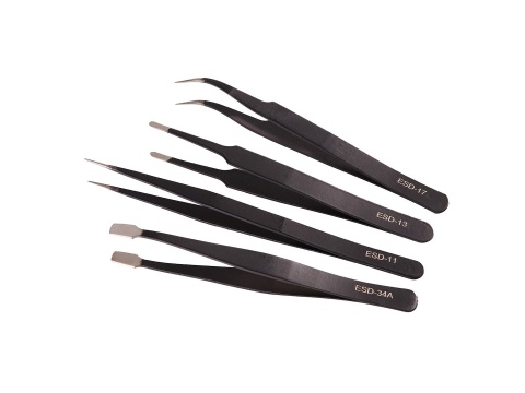 Zestaw pęset precyzyjnych metalowych 9szt (100)