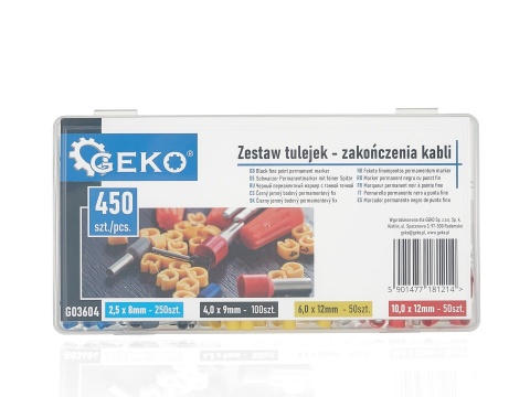 Zestaw tulejek - zakończenia kabli 450szt. (100)