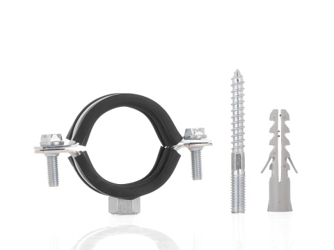 Obejma metalowa z gumą do rur 1" 32-36mm (200)