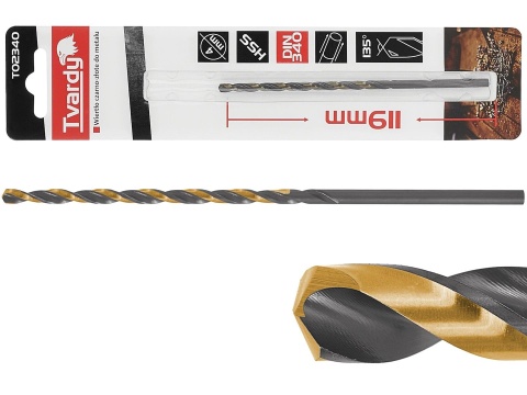 Wiertło czarno-złote do metalu przedłużane HSS M2 4.0mm (1/125/300)