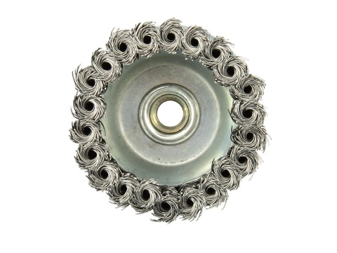 Szczotka druciana czołowa pl.100mm M14+opaska(30/50)