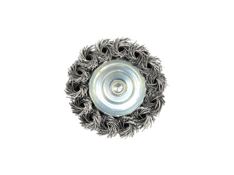 Szczotka druciana czołowa,pleciona 65mm z trzpieniem(10/100)