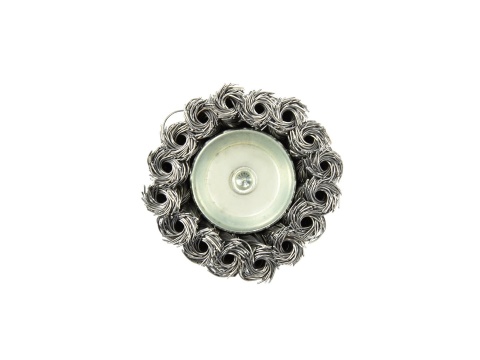 Szczotka druciana czołowa,pleciona 75mm/ 3"z trzpieniem (20/100)