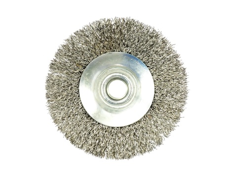 Szczotka druciana obrot.boczna 100mm M14 drut karbowany stalowy (60)