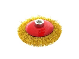 Szczotka druciana obrot.boczna 115mm mosiądz M14(100)