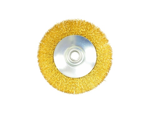 Szczotka druciana obrot.boczna 115mm mosiądz M14(100)