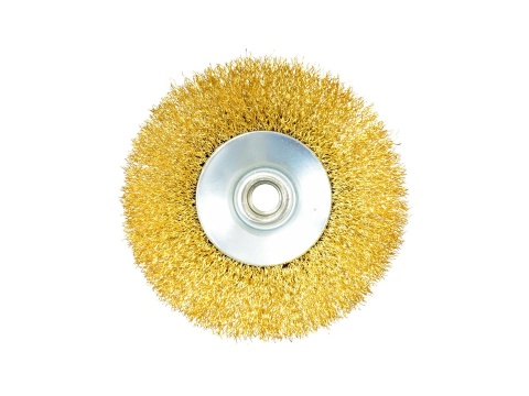 Szczotka druciana obrot.boczna 125mm mosiądz M14(60)