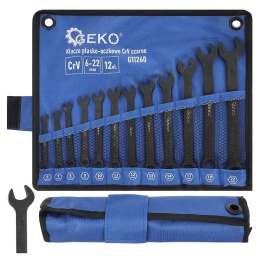 Klucze płasko-oczkowe CRV-czarne 6-22mm 12el. (20)