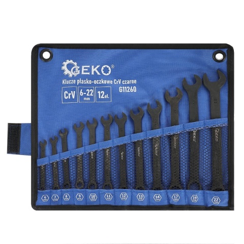 Klucze płasko-oczkowe CRV-czarne 6-22mm 12el. (20)