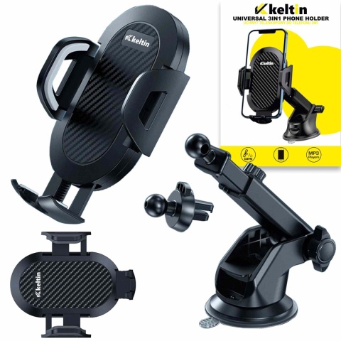 Uchwyt teleskopowy do telefonu 3w1 - szyba, kokpit, kratka nawiewu (100)