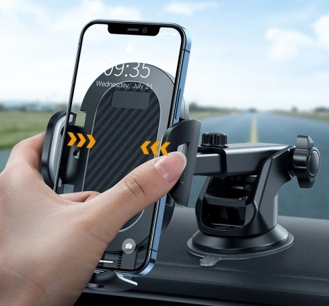 Uchwyt teleskopowy do telefonu 3w1 - szyba, kokpit, kratka nawiewu (100)