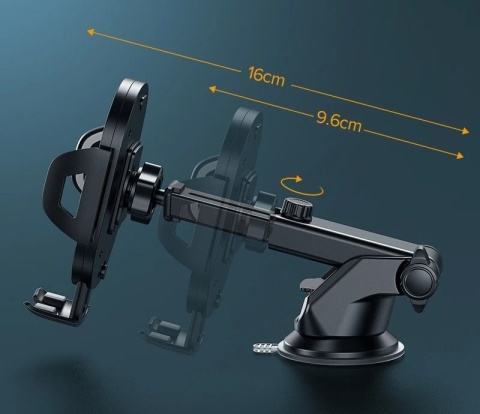 Uchwyt teleskopowy do telefonu 3w1 - szyba, kokpit, kratka nawiewu (100)