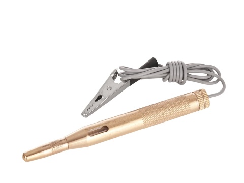 Próbnik napięcia samochodowy metalowy 6-24V z przewodem 90cm (96)