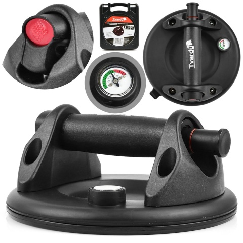 Uchwyt-Przyssawka próżniowa do szyb z manometrem 200mm 120kg (10)