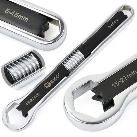 Klucz oczkowy nastawny - dwustronny 15-27mm/5-15mm CrV (30)