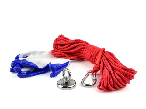 Magnes neodymowy 50kg - zestaw z liną 20m i rękawicami (18)