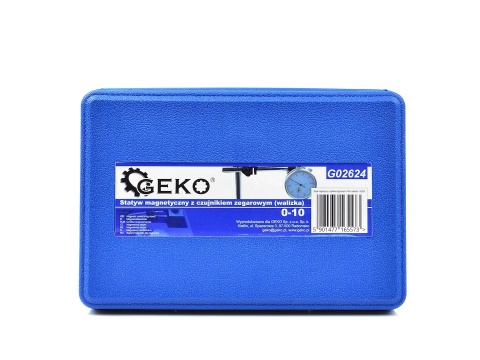 Czujnik zegarowy 10/0,01 mm na statywie magnetycznym (walizka) (10)