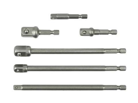 Kpl. adapterów do nasadek HEX 1/4" 3/8" 1/2" 6el. (50)