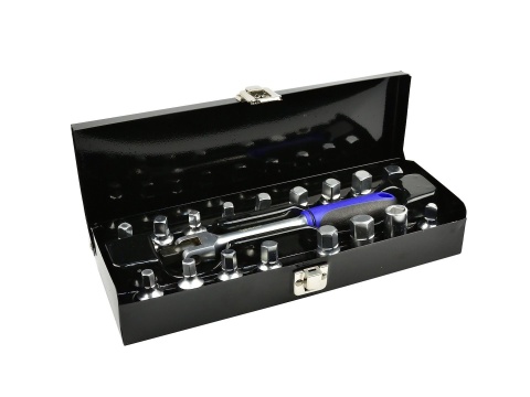 Kpl. kluczy do korków oleju 3/8" 18szt./walizka metalowa/ (10)